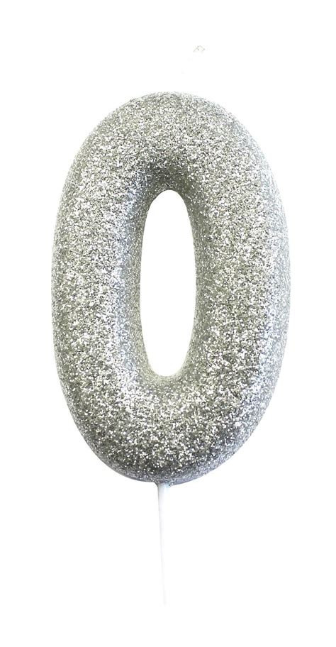 Glitter Numeral Moulded Pick Candle Silver Artofit