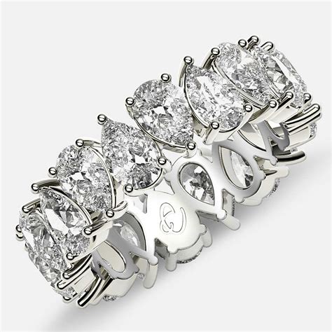 Prong Set Eternity Ring With Pear Shaped Diamonds In K White Gold