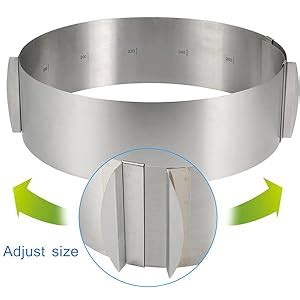 huanniu 2 stück Verstellbar Kuchenring Set der große Edelstahl