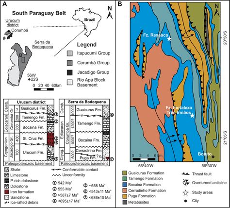 Geological Setting A Neoproterozoic Units Main Outcropping Areas