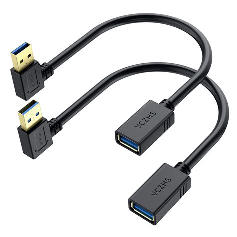 Vczhs Cable Alargador Usb De Ngulo Recto Unidades De Cable De