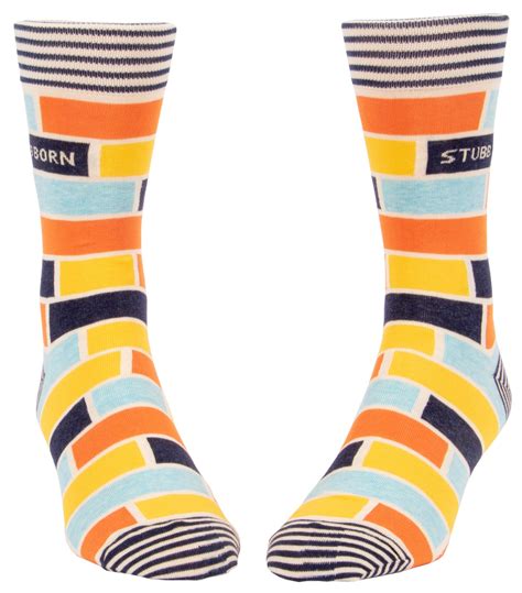 Blue Q Mens Crew Socks Stubborn Lemon Tree Wellness