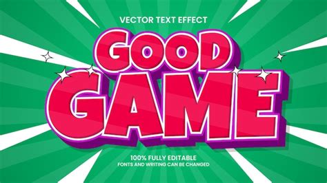 Efecto De Texto Editable Buen Juego Vector Premium