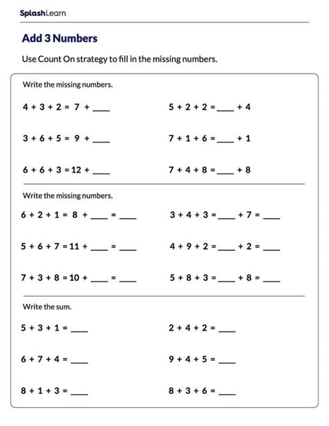 Adding Three Counting On Worksheets Worksheetscity