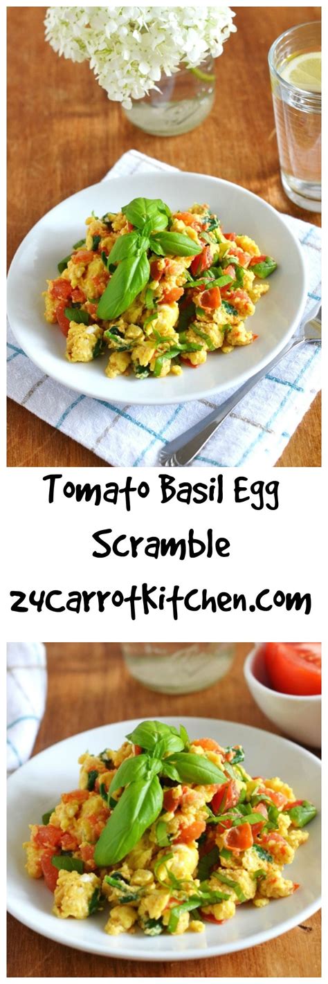 Tomato Basil Egg Scramble 24 Carrot Kitchen Paleo Recipes Breakfast