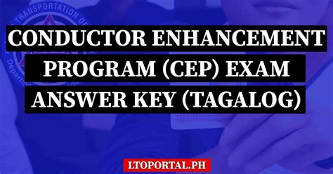 LTO CEP Exam Answer Key Filipino Tagalog LTO Portal PH