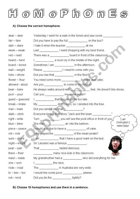 Homophones 5 Editable With Key Esl Worksheet By Vikral 52 Off