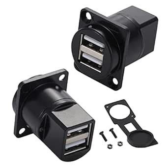 PENGLIN 2PCS USB 2 0 Panel Mount Coupler Dual USB Port D Type USB 2 0