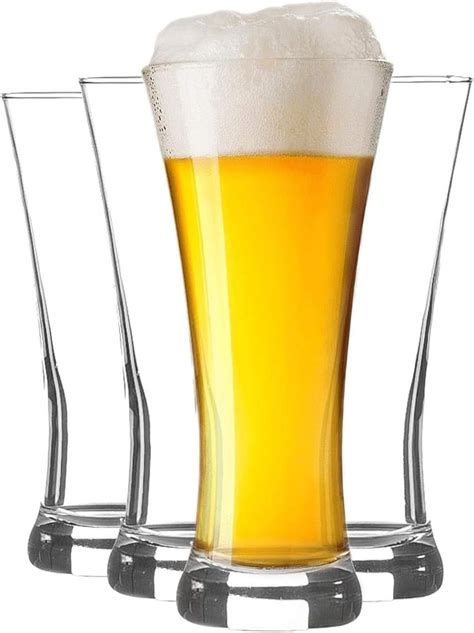 Rink Drink 4 Piece Pilsner Beer Glasses Set European Pub Bar Lager Pint Glass 380ml Amazon