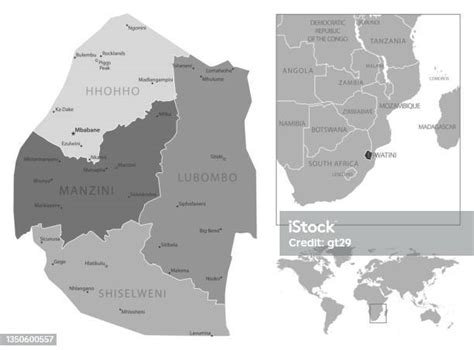 エスワティニ 非常に詳細な黒と白の地図 アフリカのベクターアート素材や画像を多数ご用意 アフリカ イラストレーション インフォ