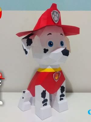 Rocky Patrulha Canina Low Poly Papercraft Elo