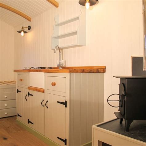 Shepherds hut mini kitchen - Farrow and Ball | Tiny house kitchen ...