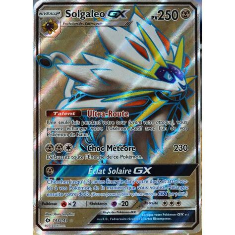 carte Pokémon 143 149 Solgaleo GX FULL ART SM1 Soleil et Lune