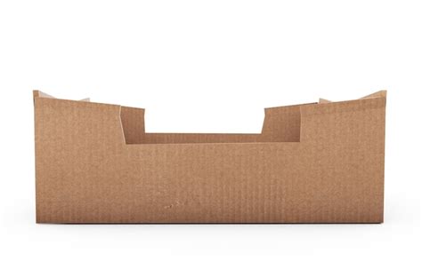 Premium Photo Brown Square Cardboard Box Mock Up Isolated On White