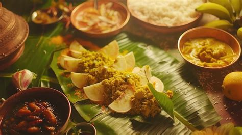 Traditional Onam Sadhya Feast On Banana Leaves A Cultural Culinary