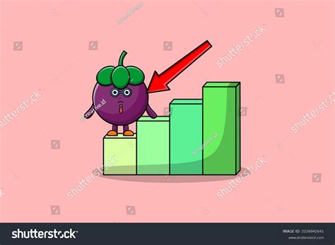Mangosteen Cute Businessman Mascot Character Inflation Stock Vector