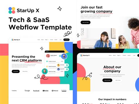 StarUp X Startup Webflow Template Behance