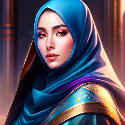 Beautiful Princess Of The Islamic Kingdom Wears A Hijab Background