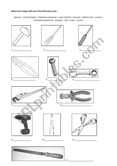 Mechanic Tools ESL Worksheet By Moniqueb