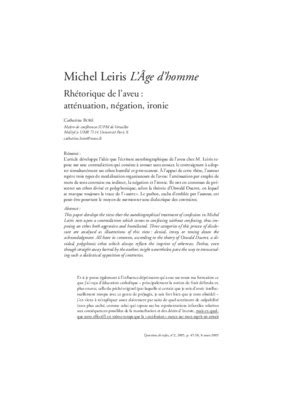 L Age D Homme De Michel Leiris Pdf Notice Manuel D Utilisation