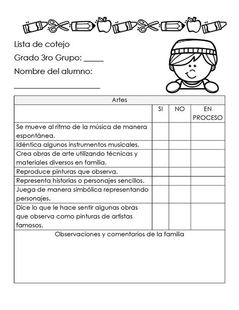 Preescolar Listas De Cotejo P Gina Imagenes Educativas