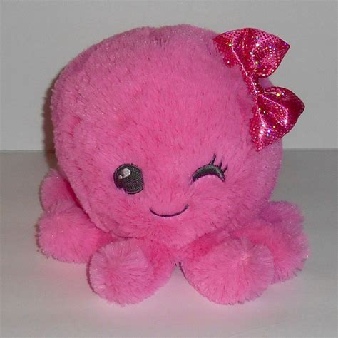 Aurora Pink Bow Octopus Stuffed Animal Plush 55 Winking Smiling