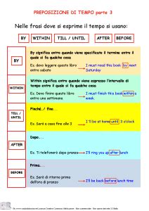 Preposizioni Di Tempo Parte Aiutodislessia Net