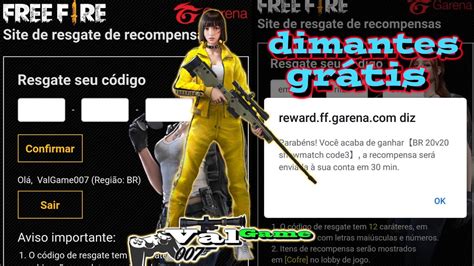 FREE FIRE diamante de graça tempo limitado YouTube