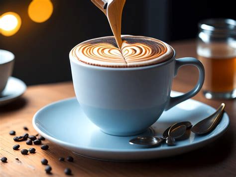 Premium AI Image Hot Coffee And Beans Coffee Day Ai Generative