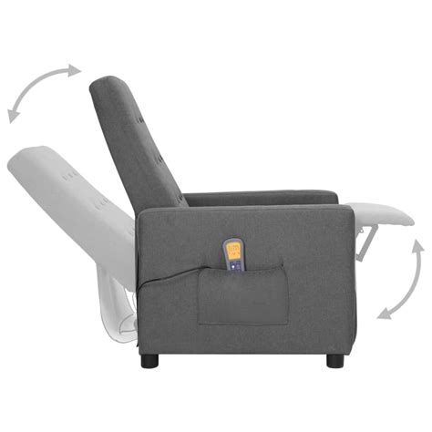 LeDivil Fauteuil Releveur Inclinable De Massage Gris Clair Tissu HB A4