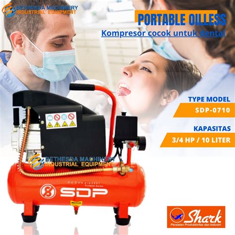 Jual Air Compressor Portable Oilless 3 4Hp 25Ltr Kompresor Shark 8