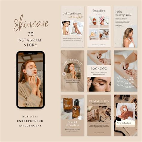 Esthetician Instagram Story Templates Skincare Social Media Skincare