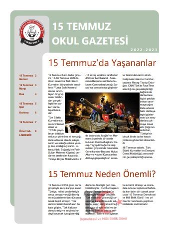 15 Temmuz Okul Gazetesi