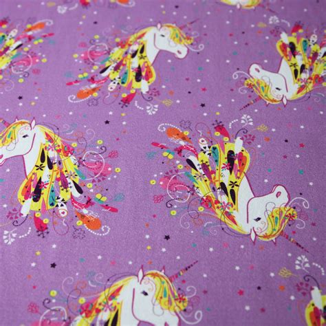 Jersey Stoff Digitaldruck Einhorn Unicorn Lila Sophies Dream A