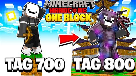 Ich Überlebe 800 Tage in ONE BLOCK Minecraft Hardcore YouTube