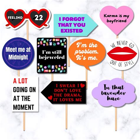 Taylor Swift Printable Photo Booth Props Taylor Swift Printable