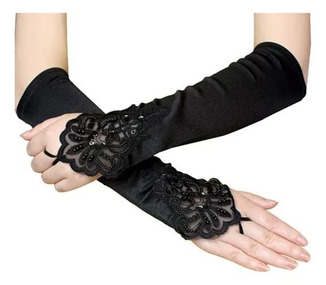 Guantes Elegant Flapper Evening Opera Satin Para Mujer Codo Cuotas