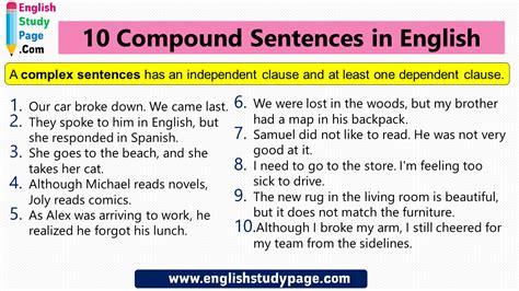 Complex Sentence Examples