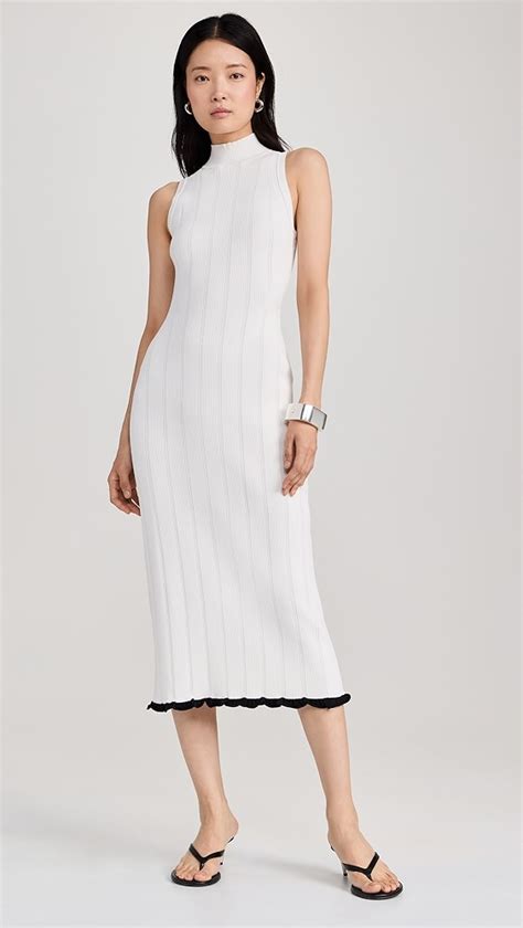 Proenza Schouler White Label Kim Knit Dress In Compact Pointelle Rib