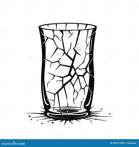 Broken Glass Cup For Drinks Cracked Cup Icon Glass Waste Concept