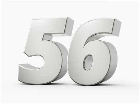 Premium Photo 3d Shiny Silver Number 56 Fifty Six 3d Silver Number