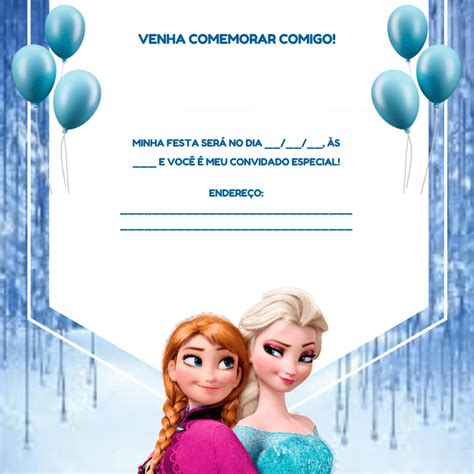 Convite da Frozen: 10 modelos gratuitos e editáveis - Bolo Guaraná