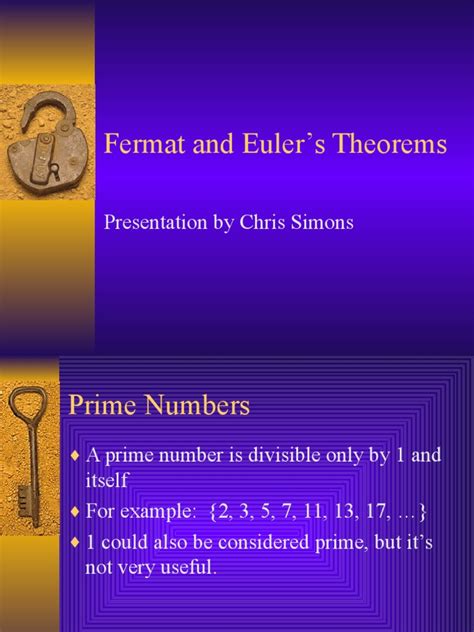 Fermat And Euler Theorems Pdf Prime Number Numbers