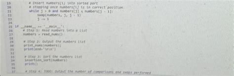 Solved Lab Insertion Sort The Script Has Four Steps Chegg