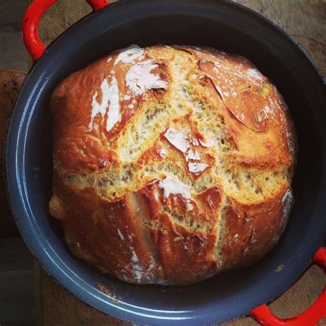 No Knead Bread Gebakken In Gietijzeren Pan Artofit