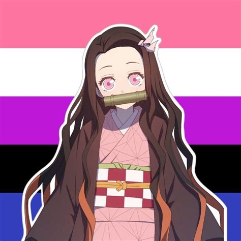 An Anime Character With Long Brown Hair And Pink Eyes Wearing A Striped Dress While Holding A