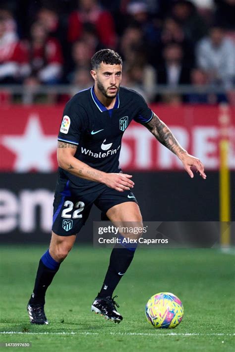 Mario Hermoso of Atletico de Madrid runs with the ball during the ...