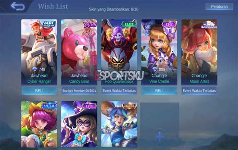 Apa Itu Fitur Wish List Mobile Legends Ml Esportsku