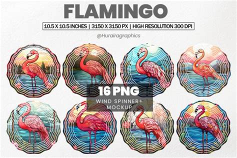 Flamingo Wind Spinner Bundle Graphic By Hurairagraphics · Creative Fabrica