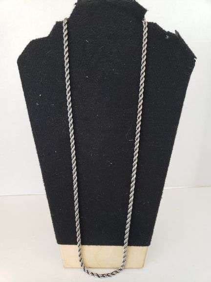 Long Heavy Sterling Silver Rope Necklace Trice Auctions